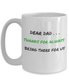 DEAR DAD - THANKS FOR ALWAYS BEING THERE FOR US