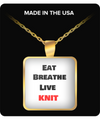 Eat - Breathe - Live - KNIT-Gold Fashion Chain Necklace