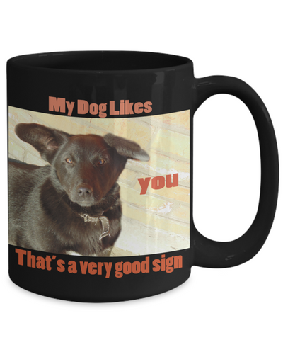 My Dog Likes You - Black Mug
